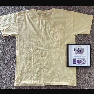 Comfort Colors Pastel Yellow Pocket Tee